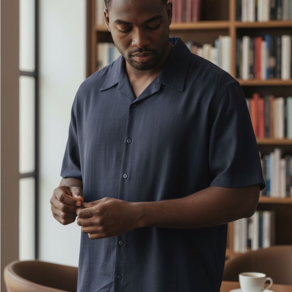 Men's Classic Navy Button Down Shirt